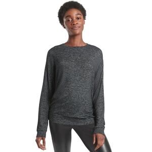 ATHLETA WOMEN'S LONG SLEEVE CHARCOAL HEATHER MINDFUL SOFT PULLOVER TOP S small